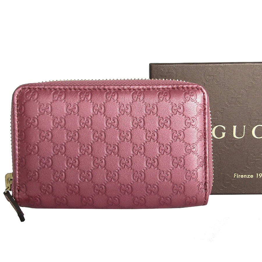 グッチ GUCCI グッチシマ ケース 財布 レザー レディース ピンク系 255452 【中古】 やや傷や汚れあり】グッチ GUCCI カードケース コインケース マイクロ
