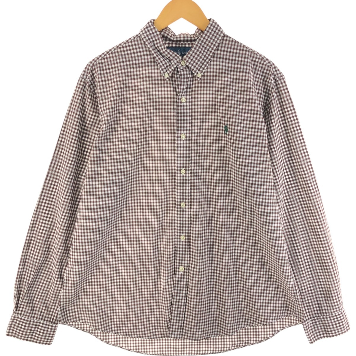 古着 ラルフローレン Ralph Lauren ギンガムチェック 長袖 ボタンダウンチェックシャツ メンズXL相当/eaa515451