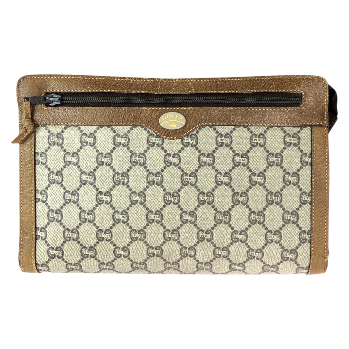 GUCCI グッチ ヴィンテージ グッチプラス ベージュ ブラウン ゴールド金具 GGスプリームキャンバス クラッチバッグ セカンドバッグ ハンドポーチ 601069 【中古】