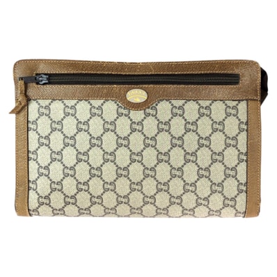 GUCCI グッチ ヴィンテージ グッチプラス ベージュ ブラウン ゴールド金具 GGスプリームキャンバス クラッチバッグ セカンドバッグ ハンドポーチ 601069 【中古】