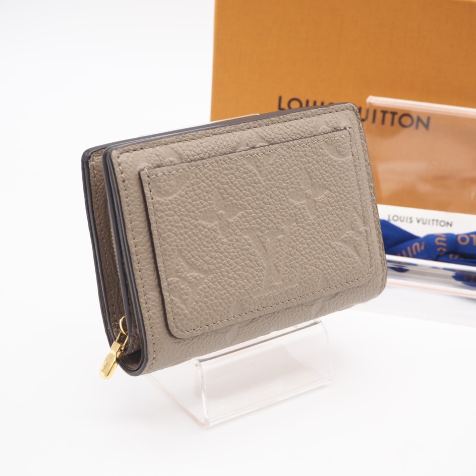 LOUIS VUITTON ルイ・ヴィトン アンプラント ポルトフォイユ クレア トゥルトレール M80152 二つ折り財布 ベージュ レザー レディース