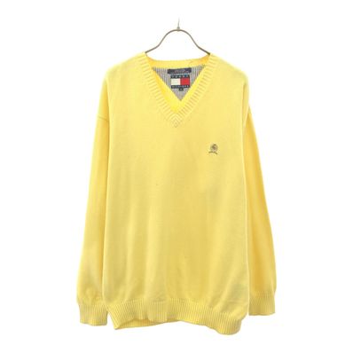 TOMMY HILFIGER 90s 長袖 Vネック コットン ニット
