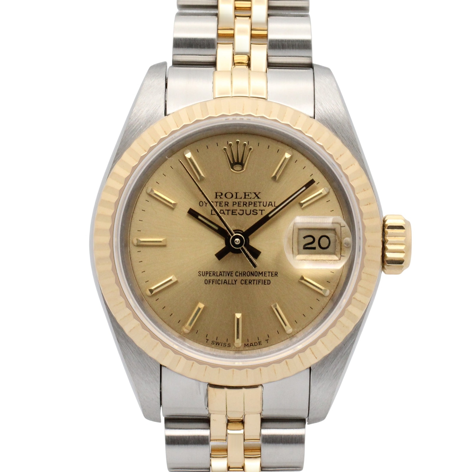 ロレックス ROLEX デイトジャスト R番 腕時計 時計 K18(イエローゴールド) ステンレススチール レディース ゴールド系 シャンパン/バー 69173 【中古】