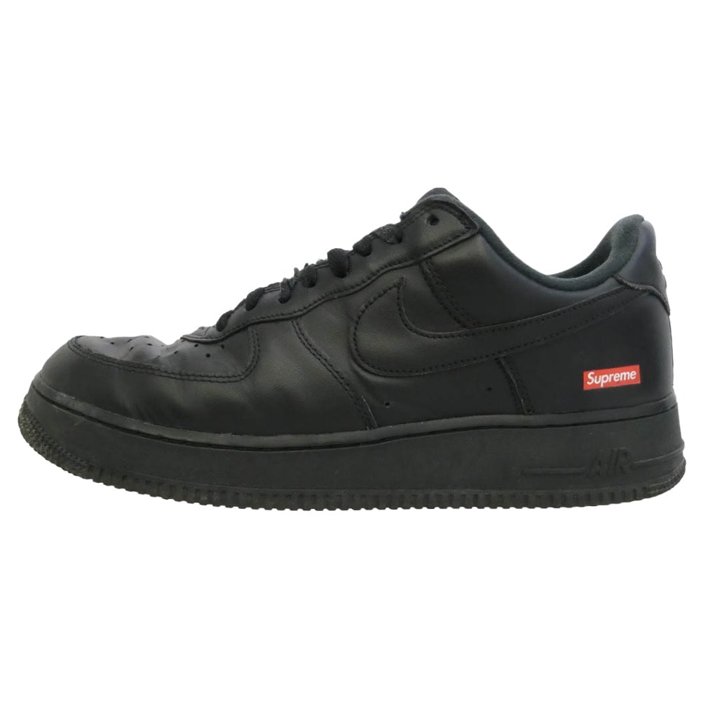 Supreme シュプリーム CU9225-001 × Nike Air Force 1 Low Black ナイキ エアフォース1 ロー ブラック ローカット スニーカー ブラック系 27cm【中古】