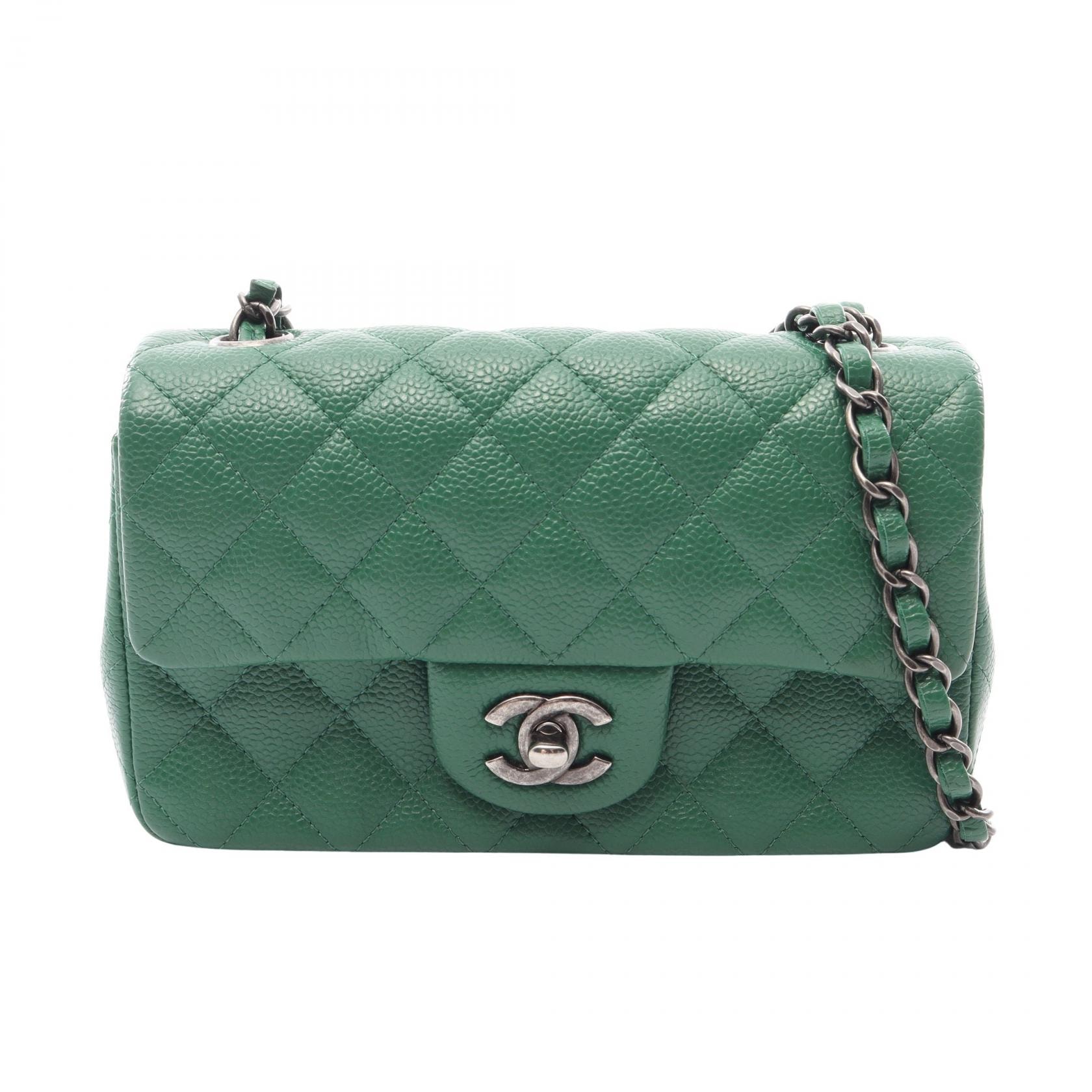シャネル CHANEL ミニマトラッセ20 ショルダーバッグ バッグ キャビアスキン(グレインドカーフ) レディース グリーン系 A69900 【中古】
