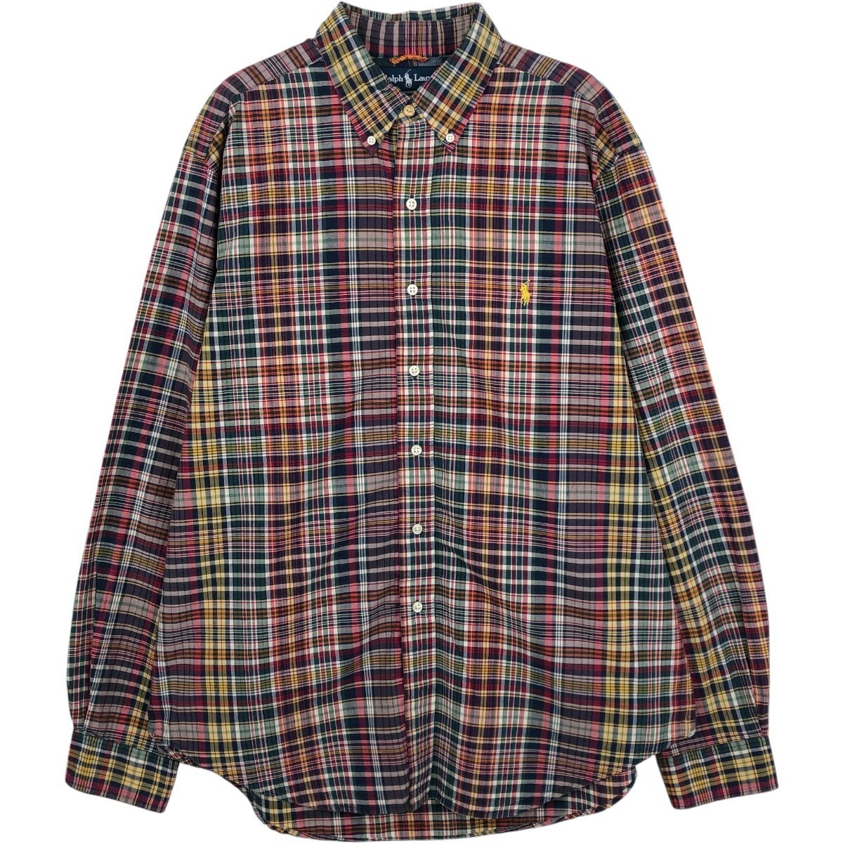 古着 ラルフローレン Ralph Lauren CLASSIC FIT クラシックフィット 長袖 ボタンダウンチェックシャツ メンズXL相当/eaa661380
