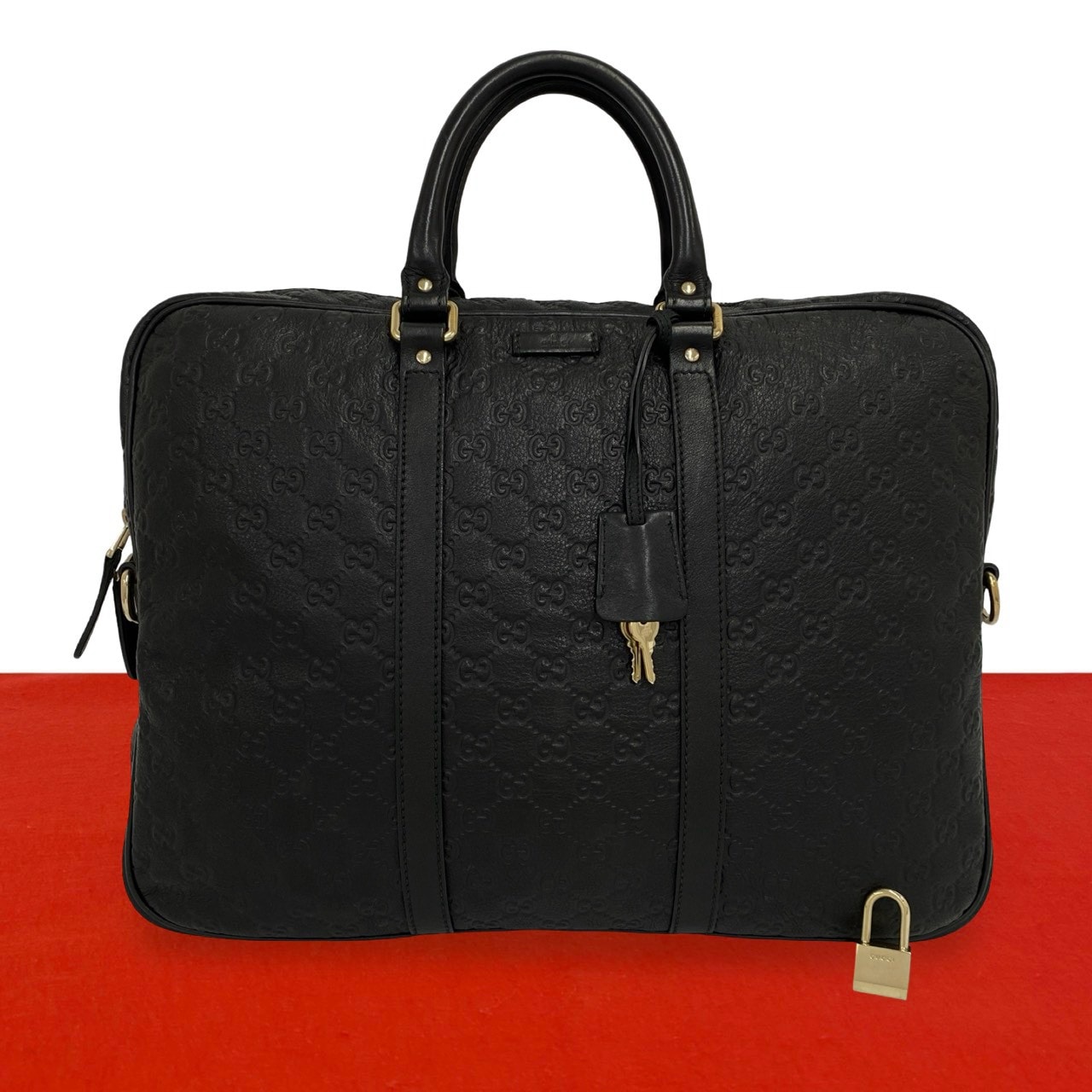 GUCCI グッチ グッチシマ レザー トートバッグ ブラック
58739