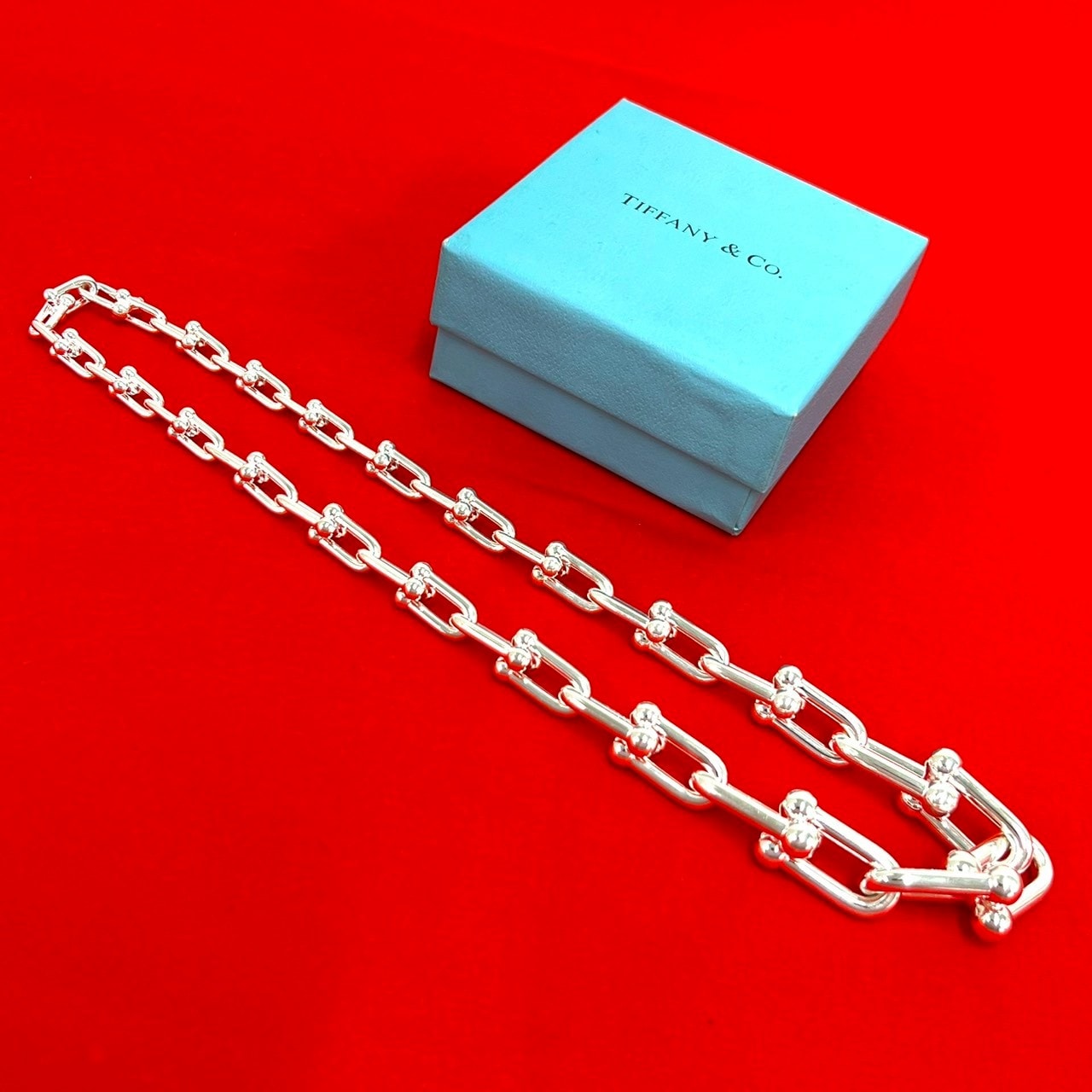 TIFFANY&Co. ティファニー ハードウェア グラジュエイテッド リンク ネックレス シルバー925 ネックレス シルバー
 42702