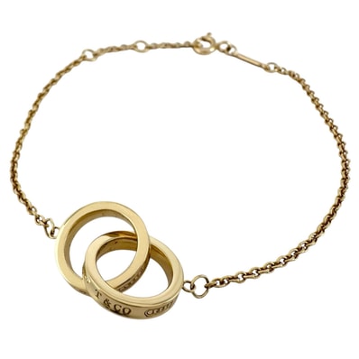 美品 TIFFANY&Co. ティファニー インターロッキング 1837 ブレスレット AU750 ゴールド レディース【中古】