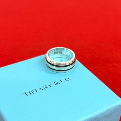 TIFFANY&Co. ティファニー グルーブド ダブルライン リング シルバー925 リング・指輪 20号 シルバー
608-1