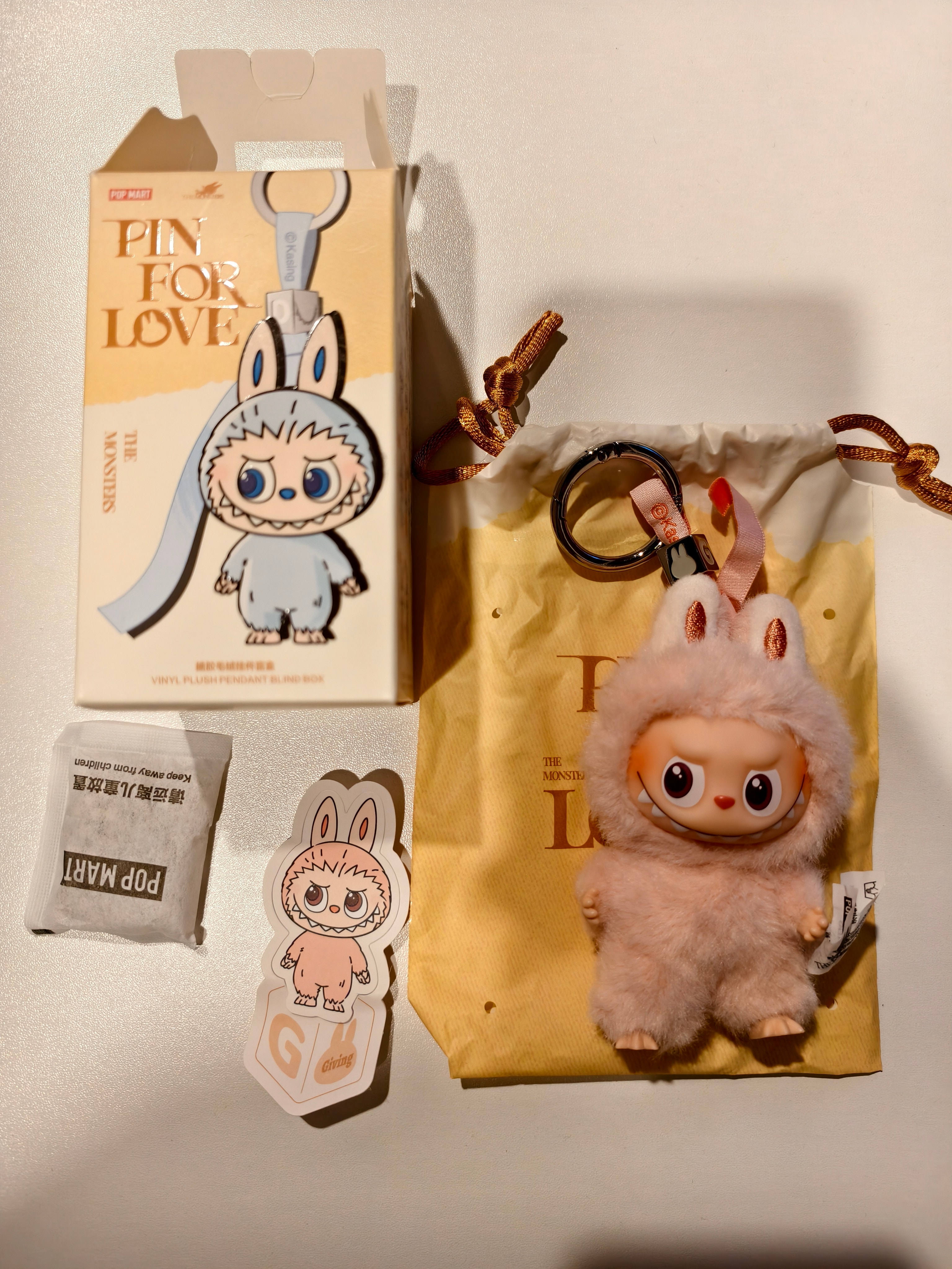 POP MART THE MONSTERS (LABUBU) Pin for Love Series-Vinyl Plush Pendant (A-M) G