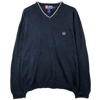 古着 ラルフローレン Ralph Lauren CHAPS チャップス Vネック コットンニットセーター メンズL相当/eaa605979