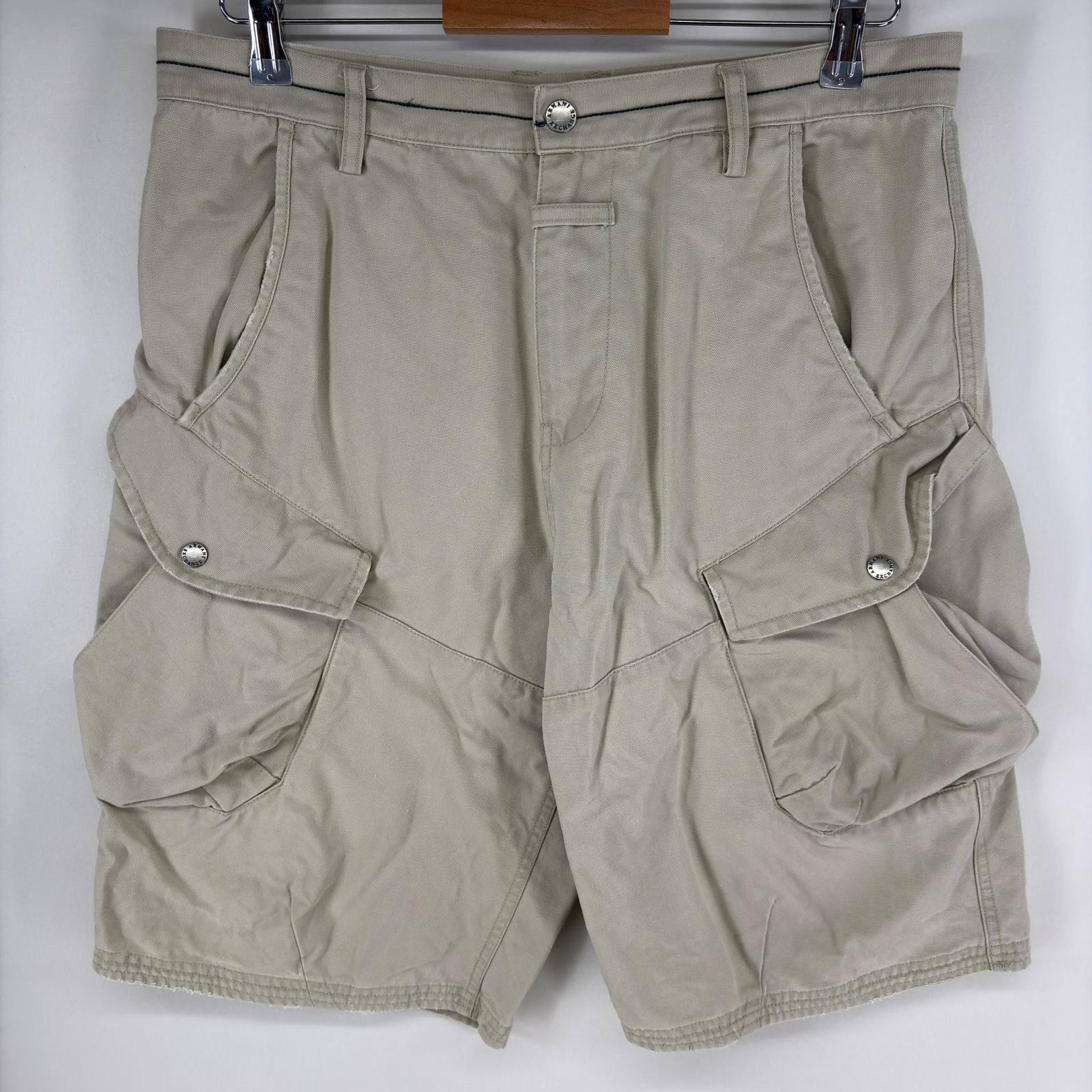 古着 アルマーニエクスチェンジ ARMANI EXCHANGE ダック パンツ ジップフライ ショーツ ハーフ カーゴ w32 グレー系 メンズ