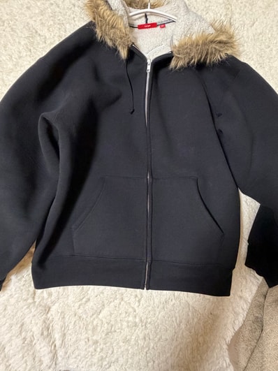 Supreme Faux Fur Zip Up Hooded Sweatshirt "Black"