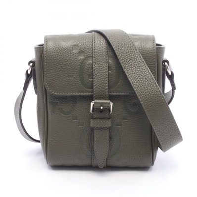 グッチ GUCCI スモール メッセンジャーバッグ ジャンボGG ショルダーバッグ バッグ レザー メンズ カーキ系 760235 【中古】