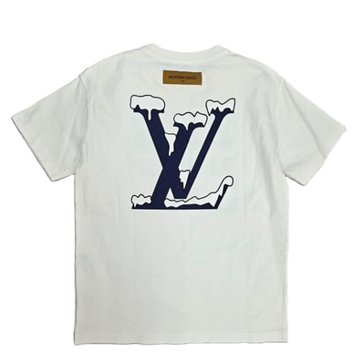 【値下げ】LOUIS VUITTON ルイ・ヴィトン 22SS LV ロゴプリント DO A KICKFLIP キックフリップ 半袖Tシャツ HMY98W S コットン ホワイト メンズ【中古】