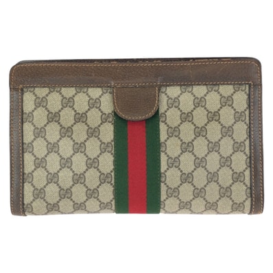 GUCCI グッチ オールドグッチ シェリーライン ベージュ ブラウン GGスプリームキャンバス クラッチバッグ セカンドバッグ 603373 【中古】