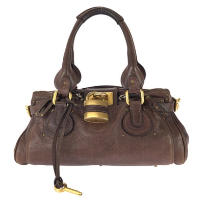 美品 Chloe クロエ ヴィンテージ パディントン ブラウン ゴールド金具 レザー ハンドバッグ ショルダーバッグ ミニボストンバッグ 604257 【中古】