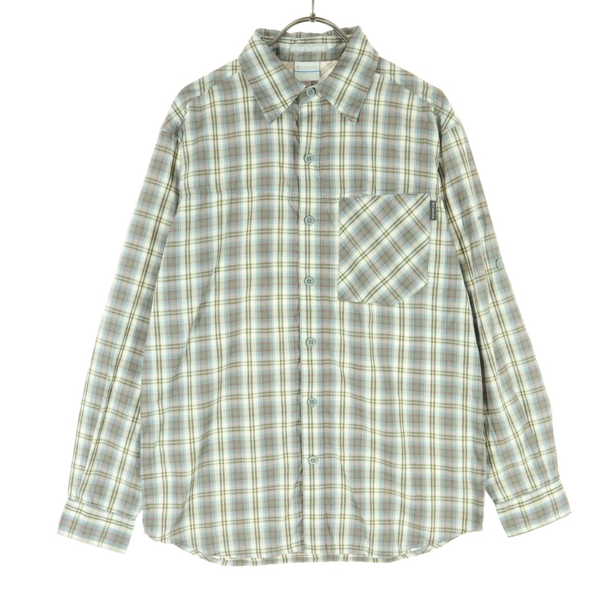 美品 Columbia コロンビア チェック柄 長袖 シャツ S