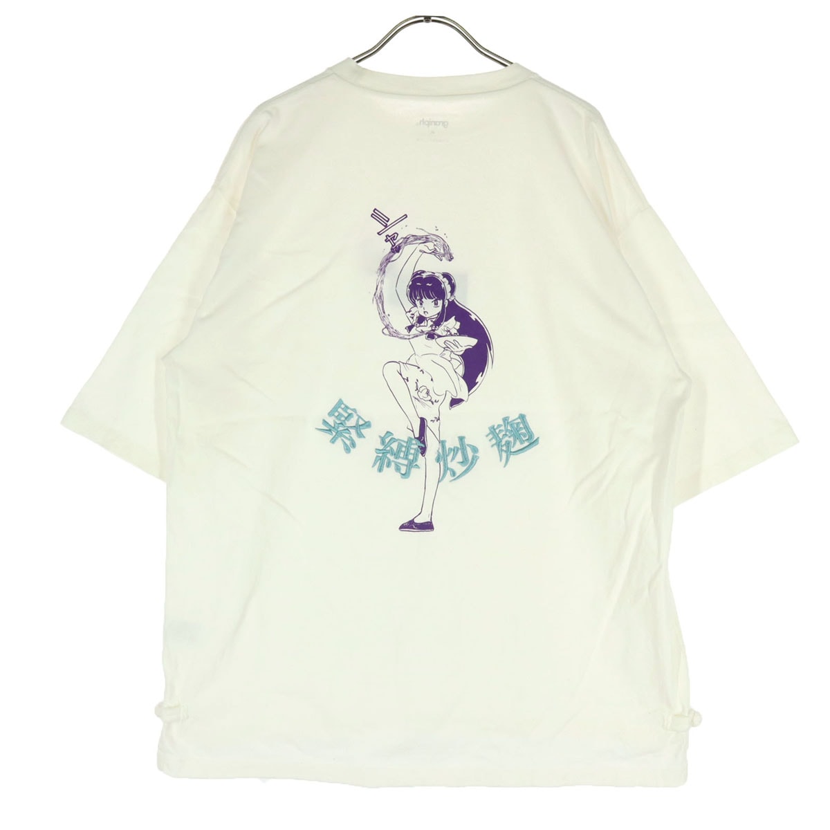 graniph グラニフ らんま1/2 コラボ シャンプー プリント柄 刺繍 半袖 Tシャツ M アイボリー シャンプー