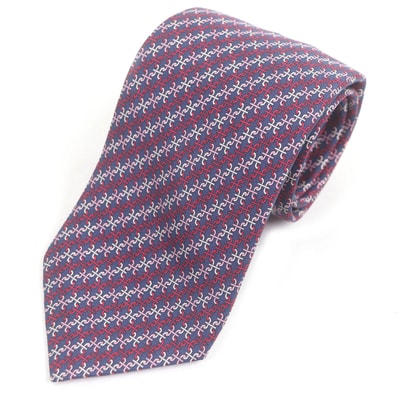 未使用品 エルメス ネクタイ マリン ローズ ブロン メンズ 6252 EA