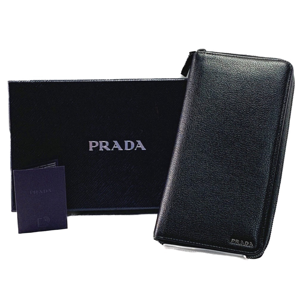 PRADA プラダ トラベルウォレット 長財布 ラウンドファスナー ブラック