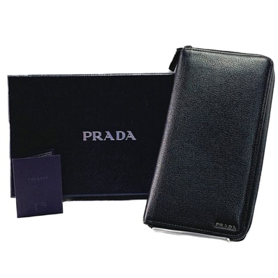 PRADA プラダ トラベルウォレット 長財布 ラウンドファスナー ブラック