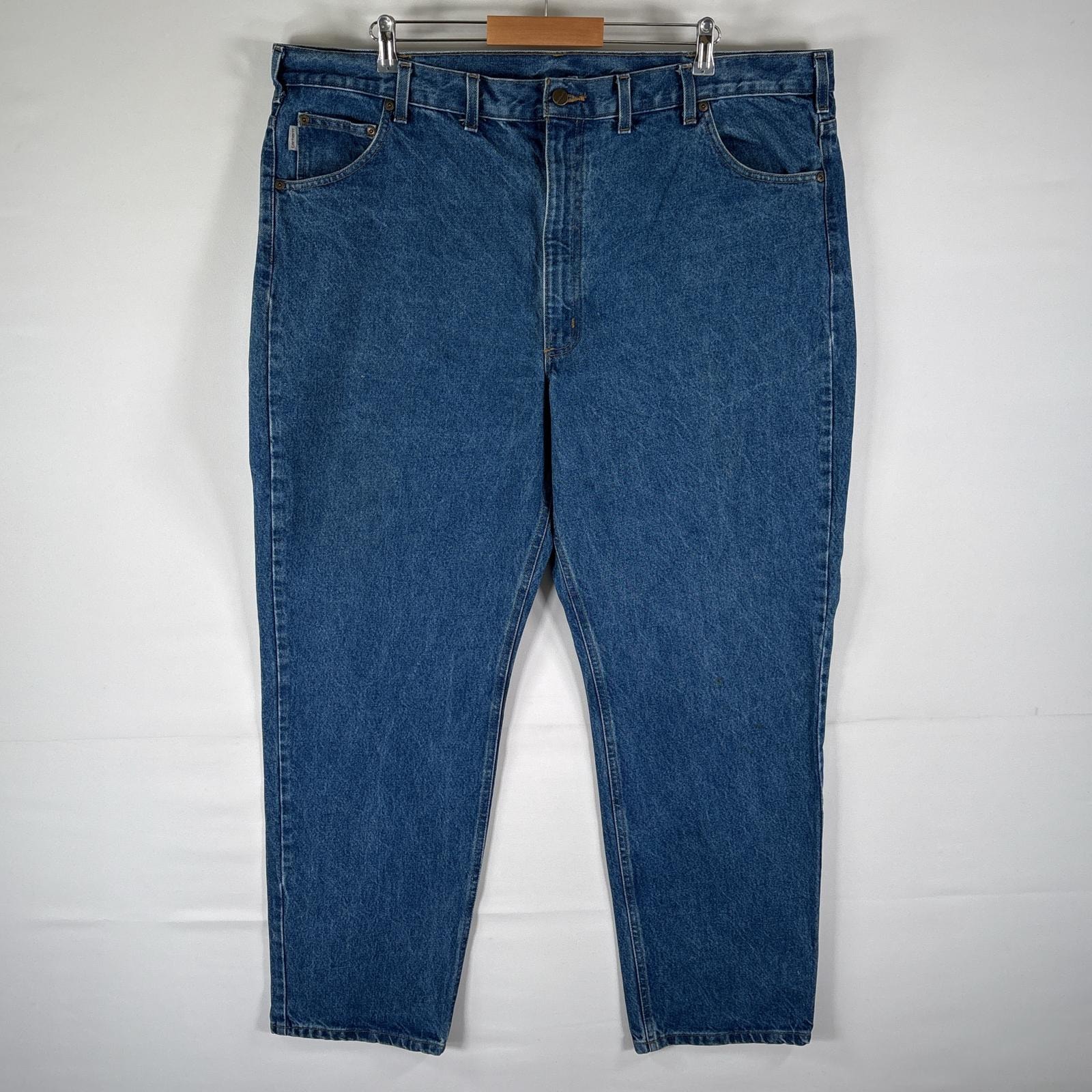 古着 カーハート Carhartt デニムパンツ デニムワークパンツ ストレート 5ポケット 大きいサイズ w46 L32 ブルー メンズ