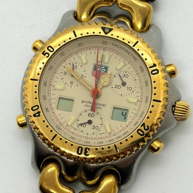 TAG HEUER タグホイヤー プロフェッショナル 200m CG1123-0 ベージュ QZ メンズ 腕時計 稼働品