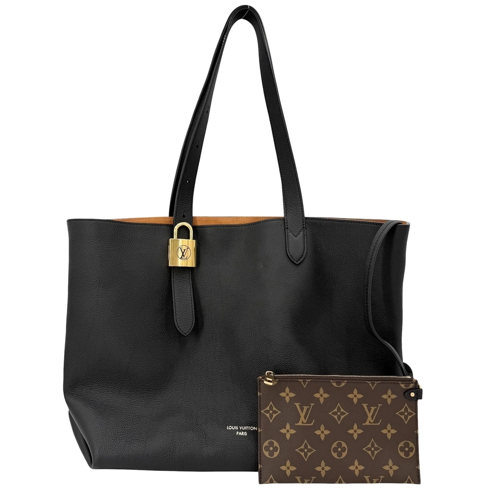 LOUIS VUITTON ルイヴィトン トートバッグ ロウキー・カバMM ハンドバッグ 肩掛け M25341 レザー ブラック 黒 ゴールド金具 メンズ【中古品】