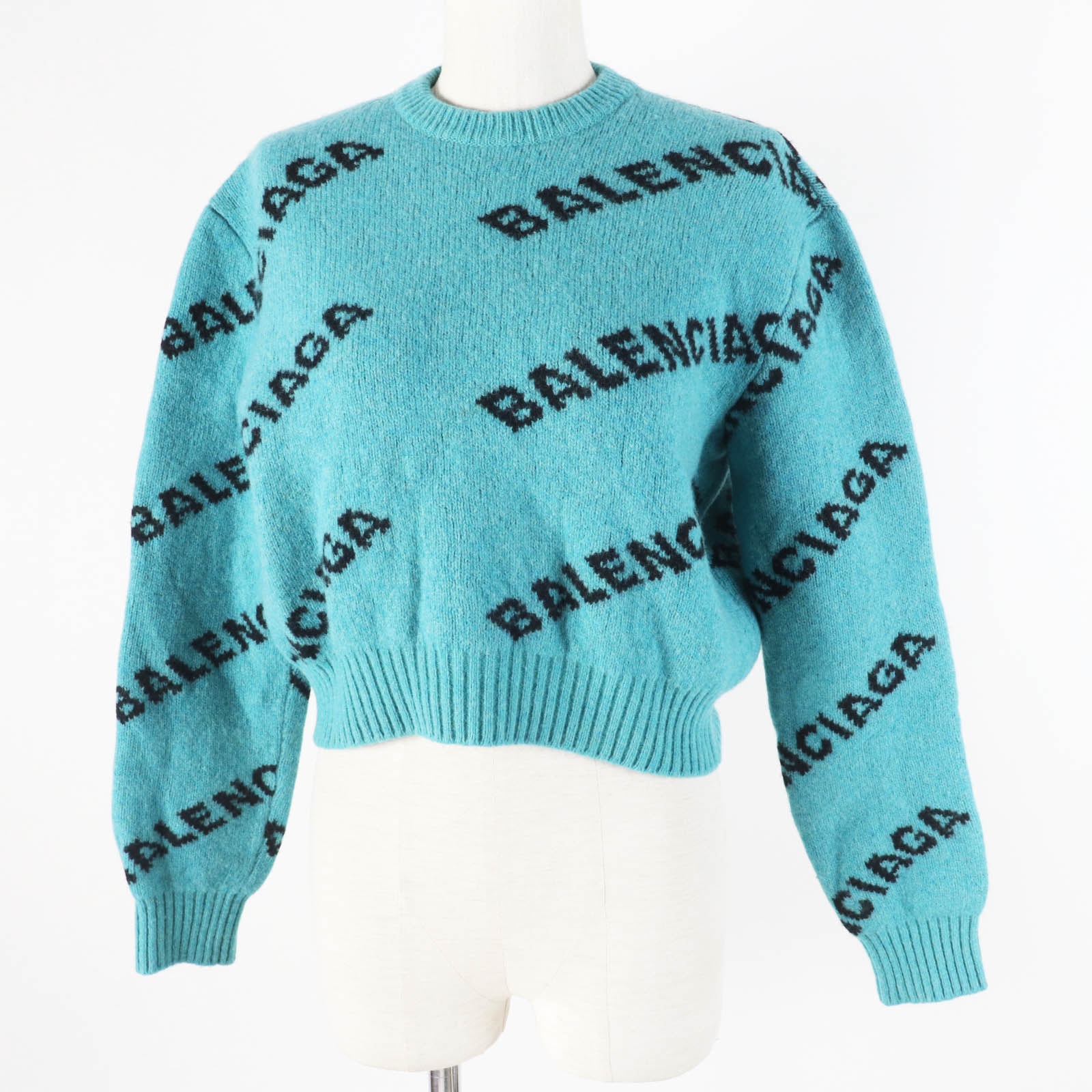 美品 バレンシアガ
ニット グリーン レディース 34 529208