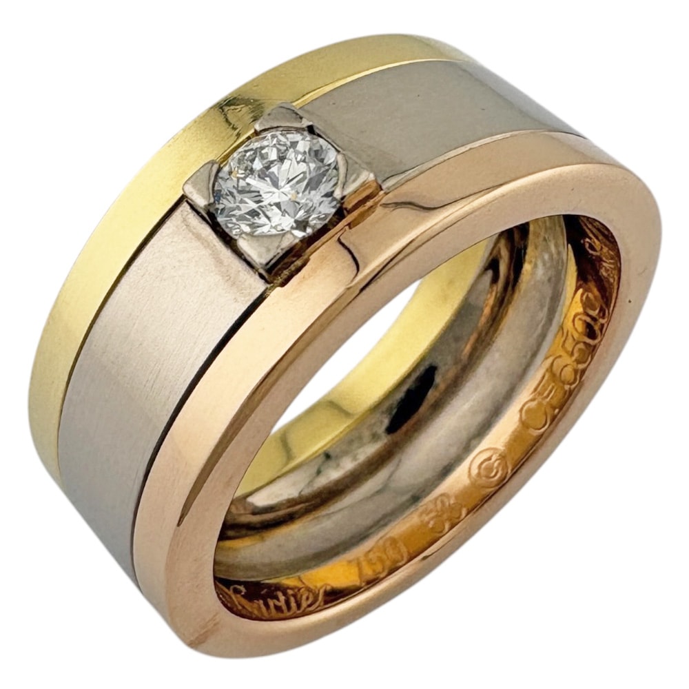 カルティエ トリニティ ウェディング リング 指輪 13号 18金 K18イエローゴールド ダイヤモンド レディース CARTIER  中古