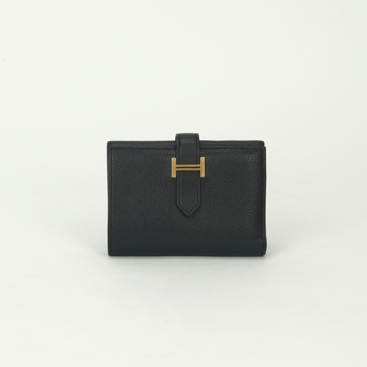 エルメス HERMES ベアンコンビネ ベアン コンビネ 財布 三つ折り財布 ミニ財布 ミニウォレット エプソン ノワール Noir ブラック Black 黒 ゴールド金具 ヴォーエプソン