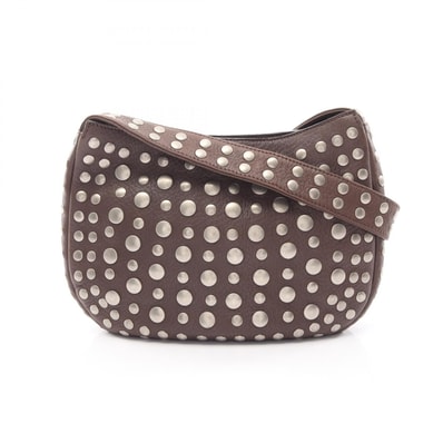 マルニ MARNI スタッズ ショルダーバッグ バッグ レザー レディース ブラウン系 【中古】