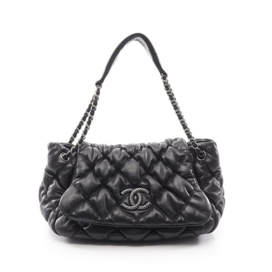 シャネル CHANEL バブルキルト ショルダーバッグ バッグ ラムスキン(羊革) レディース ブラック系 【中古】
