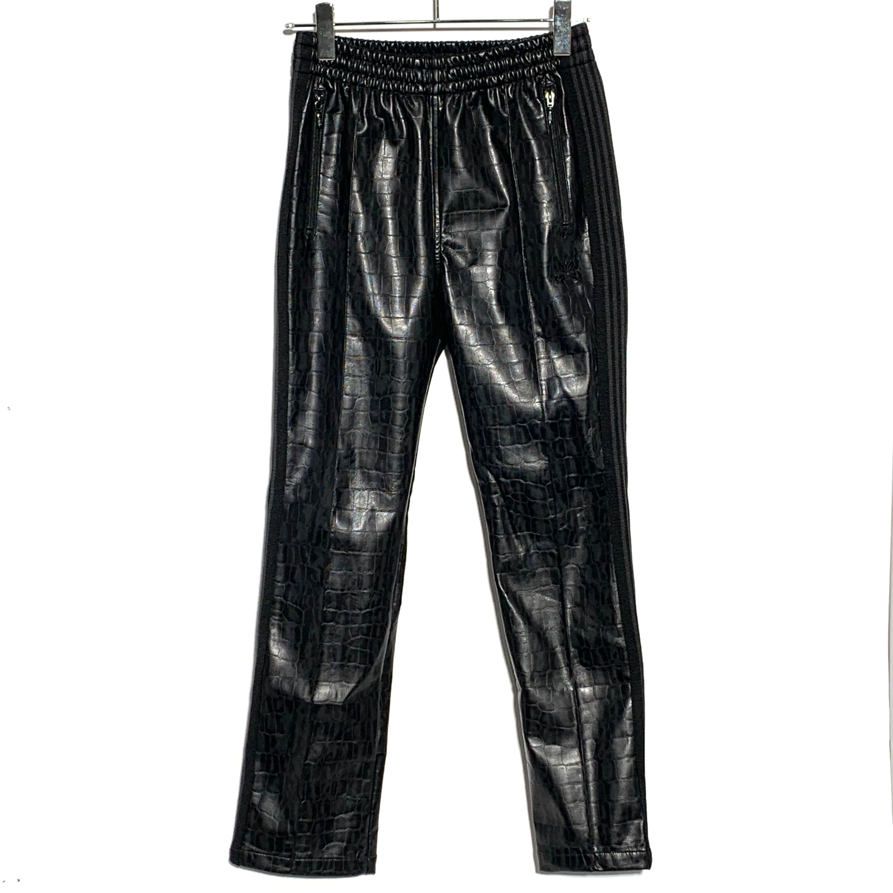 Needles 20AW Narrow Track Pant Faux Lthr "Black"