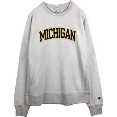 古着 チャンピオン Champion REVERSE WEAVE リバースウィーブ MICHIGAN ミシガン大学 カレッジスウェットシャツ トレーナー メンズL相当/eaa683354