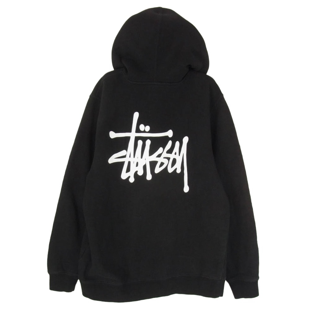 STUSSY ステューシー パーカー Basic Logo Pull Over Hoody ベーシック ストック ロゴ スウェット パーカー ブラック系 S【中古】