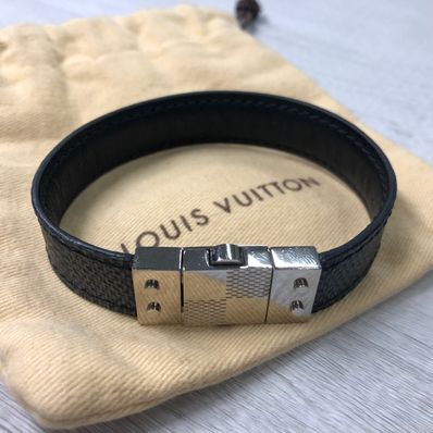 Louis Vuitton Damier Graphite Leather Bangle "Black"