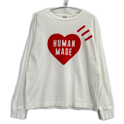 ヒューマンメイド ホワイト ハートロゴ コットン ディリーTシャツ L