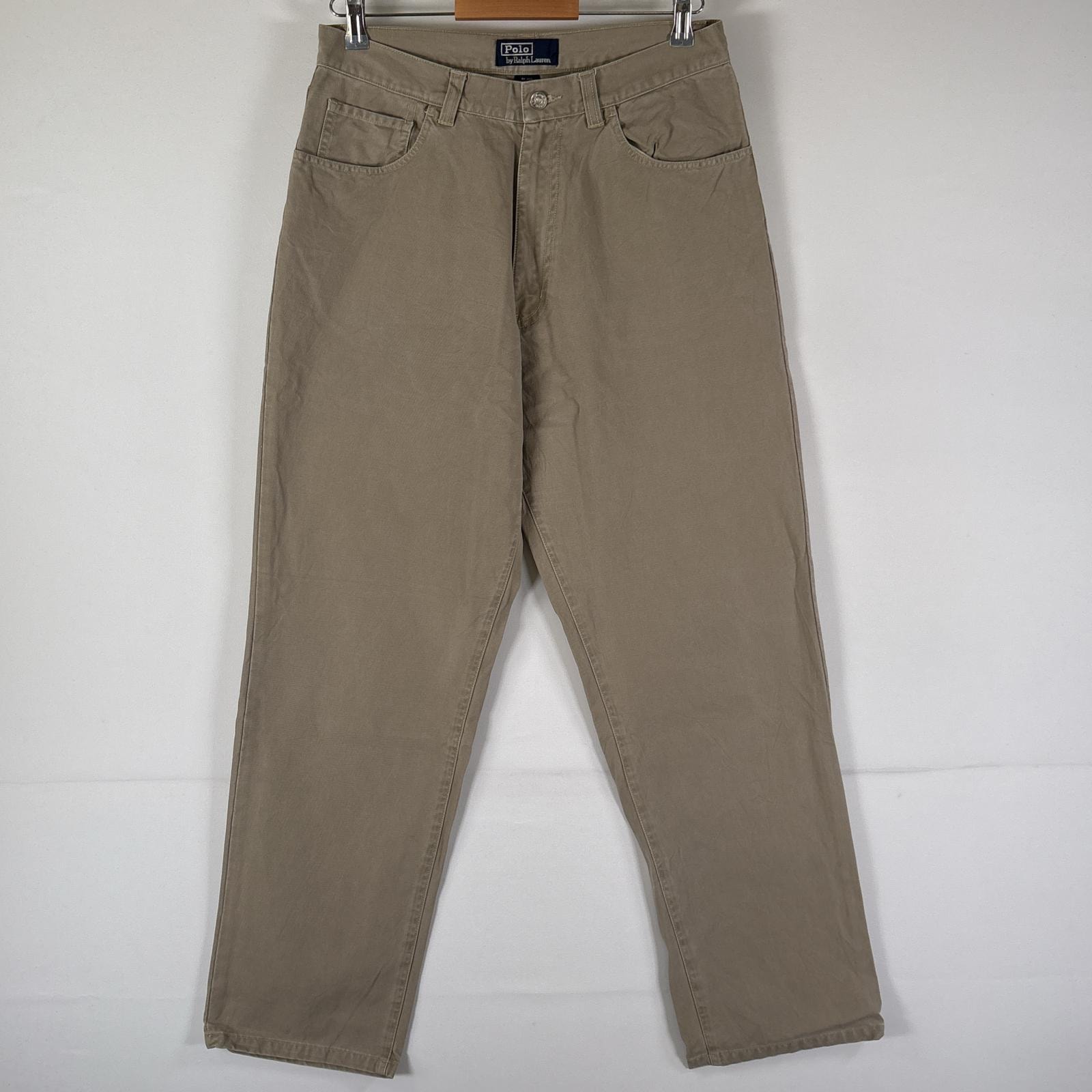 古着 ポロバイラルフローレン Polo by Ralph Lauren チノパンツ 長ズボン コットンパンツ ボトムス w32 L32  ベージュ系 メンズ
