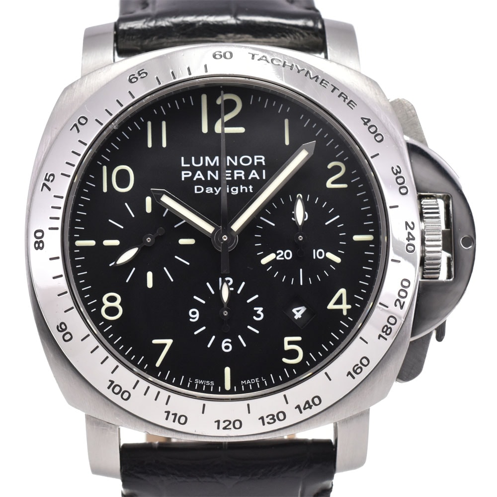 値下 パネライ PANERAI PAM00196 ルミノール デイライト クロノグラフ デイト 自動巻き メンズ 良品 箱・保証書付き N#145649