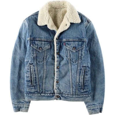 古着 80~90年代 リーバイス Levi's 70608-0216 中綿入り デニムボアジャケット USA製 メンズM相当 ヴィンテージ/eaa632460