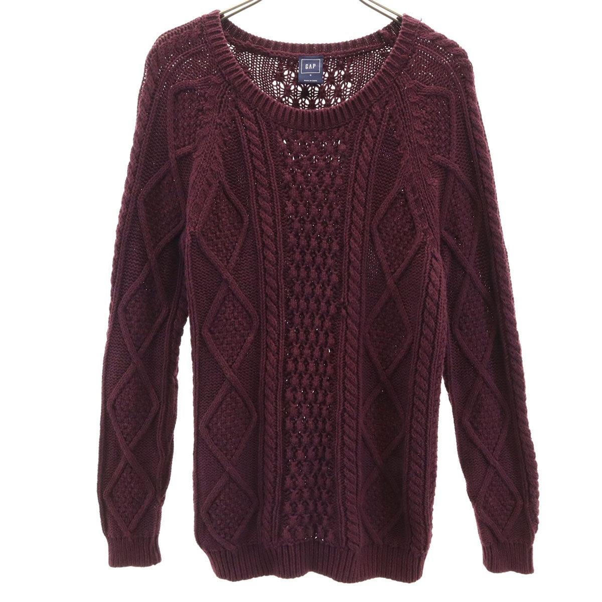 GAP ギャップ 長袖 セーター S バーガンディ ニット
