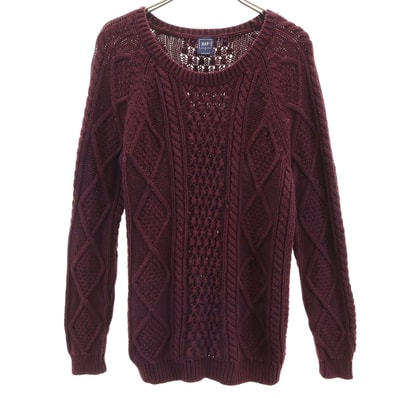 GAP ギャップ 長袖 セーター S バーガンディ ニット