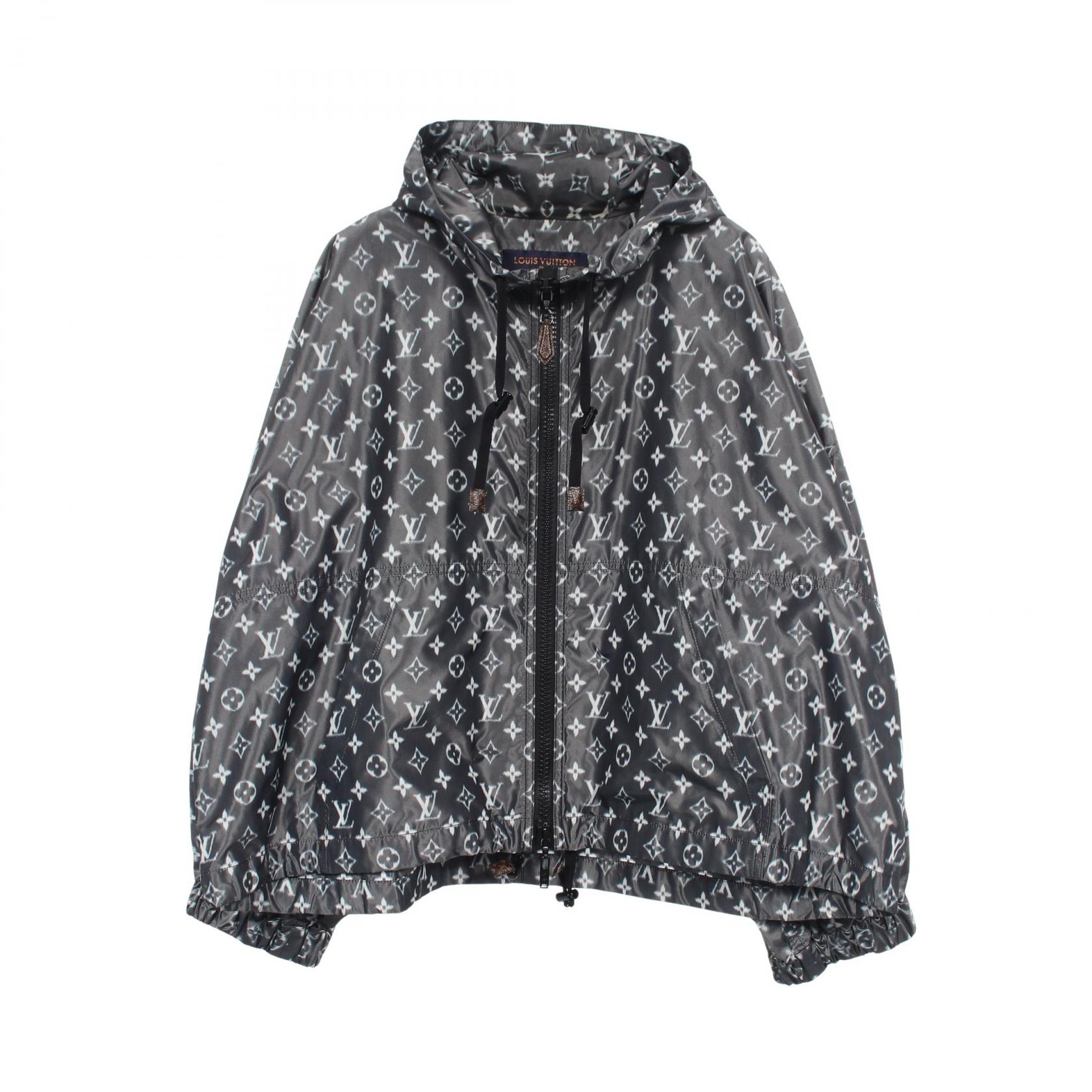 ルイ・ヴィトン LOUIS VUITTON モノグラム フード付き ジップアップ 衣料品 アウター シルク ポリエステル グレー レディース グレー系 / ホワイト系 FI0W19TTL 【中古】