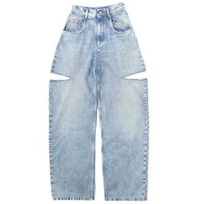 Maison Margiela Women's Denim Jeans with Slash Details "Blue Jeans"