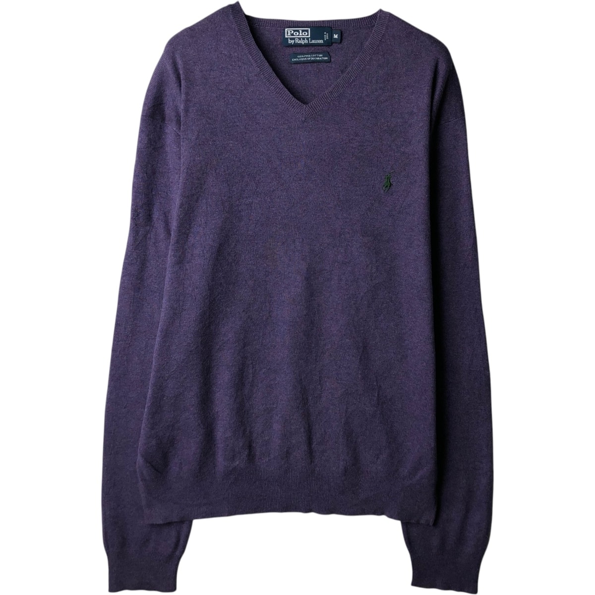 古着 ラルフローレン Ralph Lauren POLO by Ralph Lauren Vネック ピマコットンニットセーター メンズM相当/eaa637242