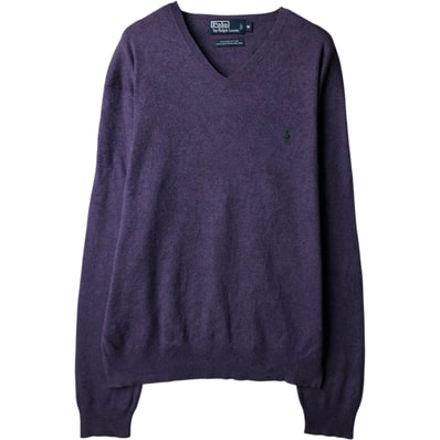 古着 ラルフローレン Ralph Lauren POLO by Ralph Lauren Vネック ピマコットンニットセーター メンズM相当/eaa637242