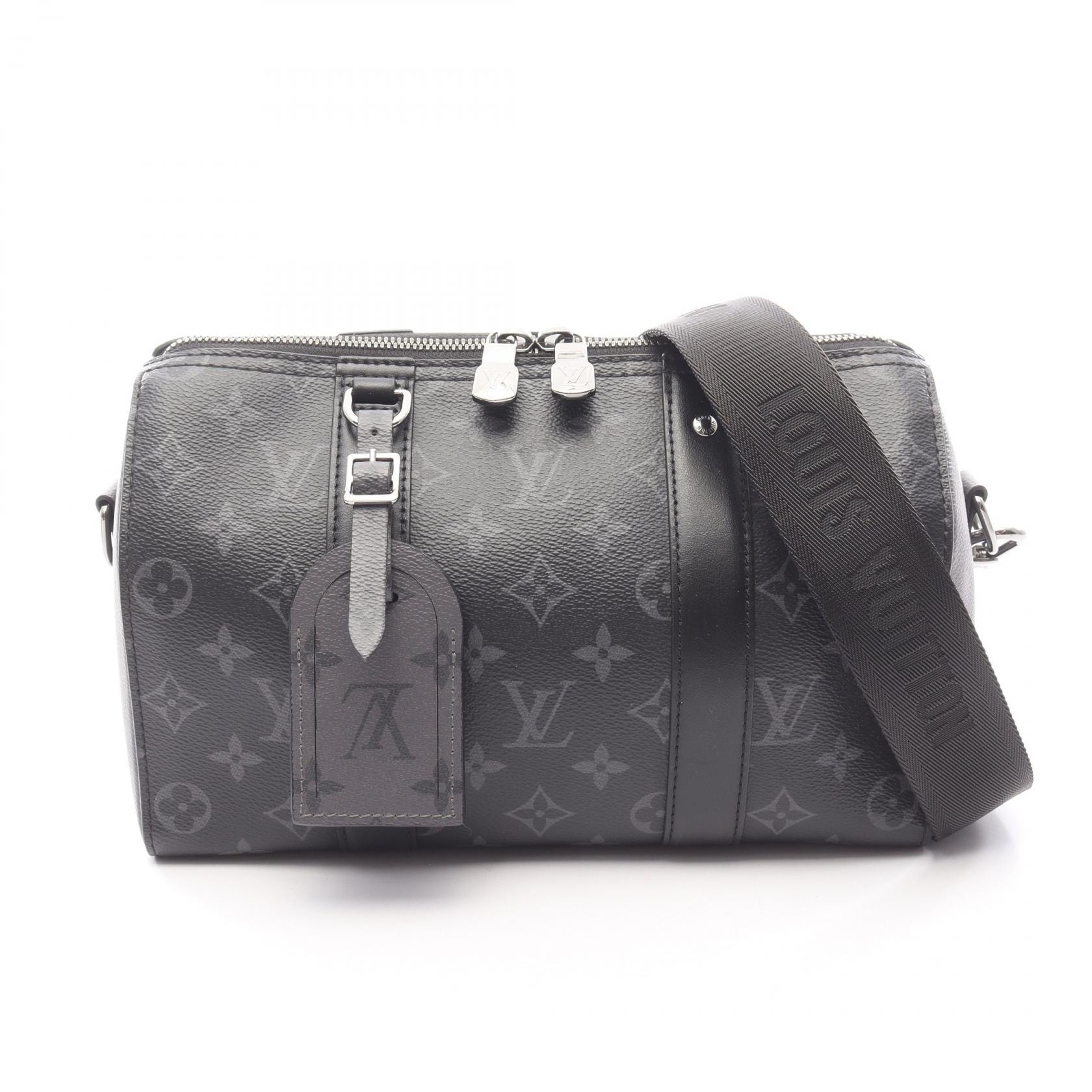 ルイ・ヴィトン LOUIS VUITTON シティ キーポル ショルダーバッグ バッグ PVCコーティングキャンバス レザー モノグラム・エクリプスリバース グレー メンズ ブラック系 / グレー系 M45936 【中古】